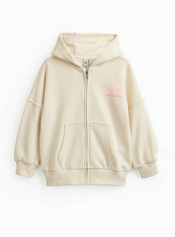 Palm Tree Print Zip Hoodie 7 years